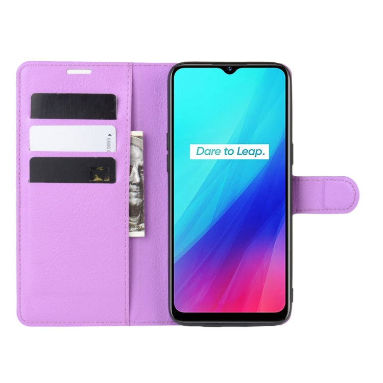 For OPPO Realme C3 (3 Cameras) Litchi Texture Horizontal Flip Protective Case with Holder & Card Slots & Wallet