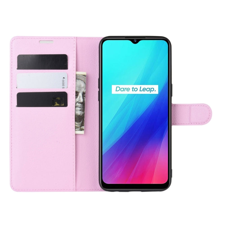 For OPPO Realme C3 (3 Cameras) Litchi Texture Horizontal Flip Protective Case with Holder & Card Slots & Wallet