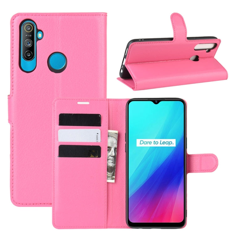 For OPPO Realme C3 (3 Cameras) Litchi Texture Horizontal Flip Protective Case with Holder & Card Slots & Wallet