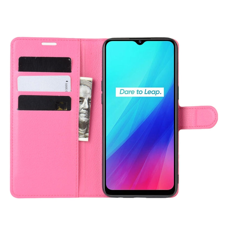 For OPPO Realme C3 (3 Cameras) Litchi Texture Horizontal Flip Protective Case with Holder & Card Slots & Wallet