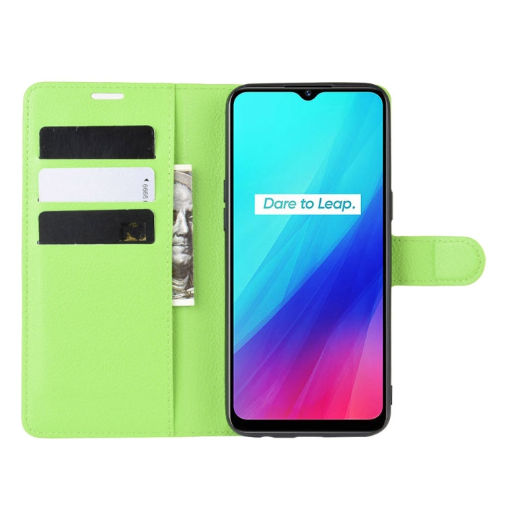 For OPPO Realme C3 (3 Cameras) Litchi Texture Horizontal Flip Protective Case with Holder & Card Slots & Wallet