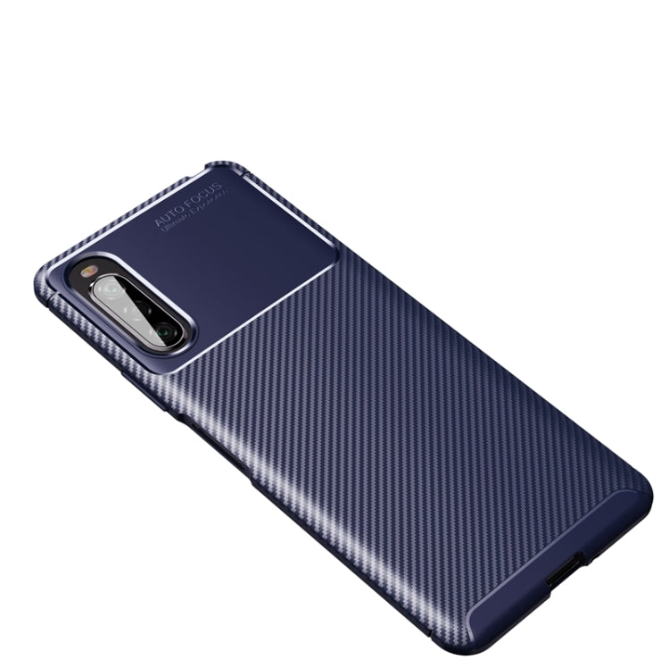 For Sony Xperia 10 II Carbon Fiber Texture Shockproof TPU Case