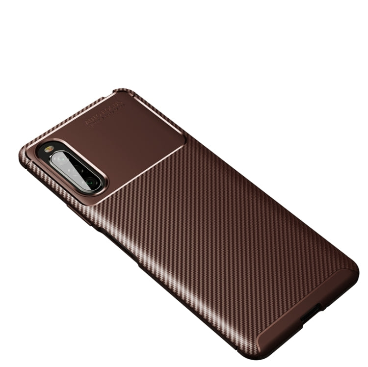 For Sony Xperia 10 II Carbon Fiber Texture Shockproof TPU Case