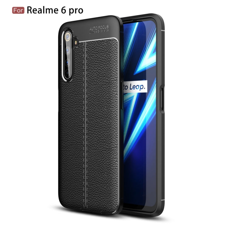 For OPPO Realme 6 Pro Litchi Texture TPU Shockproof Case(Black)