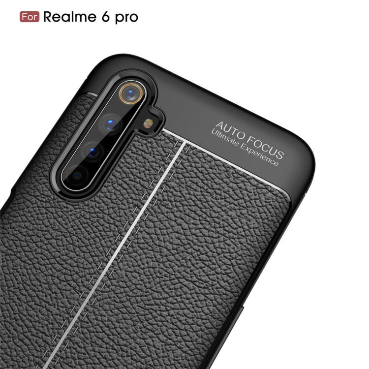For OPPO Realme 6 Pro Litchi Texture TPU Shockproof Case(Black)