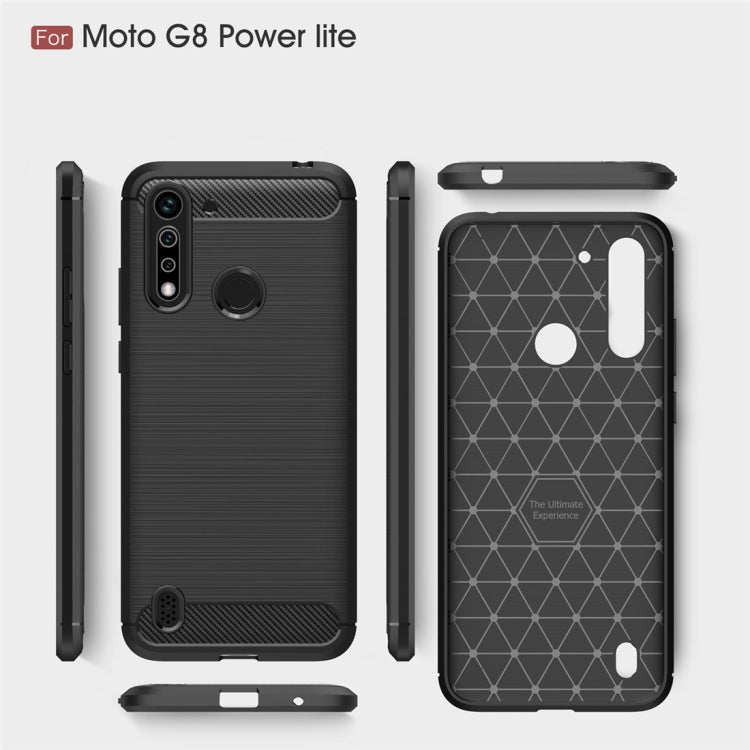 For Motorola Moto G8 Power Lite Brushed Texture Carbon Fiber TPU Case