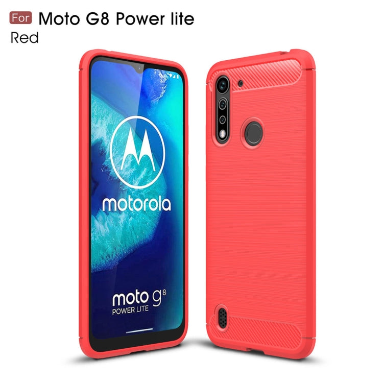 For Motorola Moto G8 Power Lite Brushed Texture Carbon Fiber TPU Case