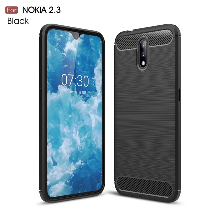 For Nokia 2.3 Brushed Texture Carbon Fiber TPU Case