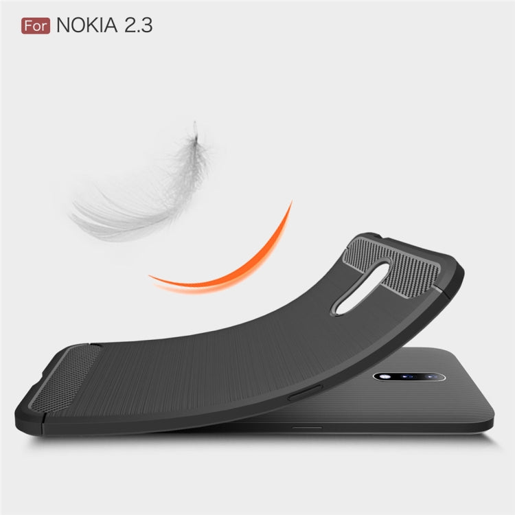For Nokia 2.3 Brushed Texture Carbon Fiber TPU Case