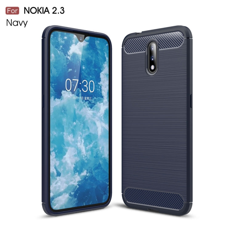 For Nokia 2.3 Brushed Texture Carbon Fiber TPU Case