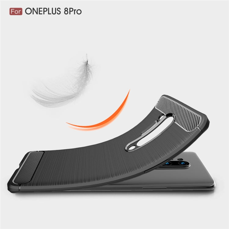 For OnePlus 8 Pro Brushed Texture Carbon Fiber TPU Case