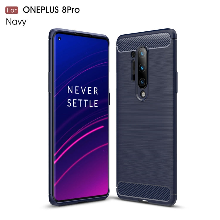 For OnePlus 8 Pro Brushed Texture Carbon Fiber TPU Case