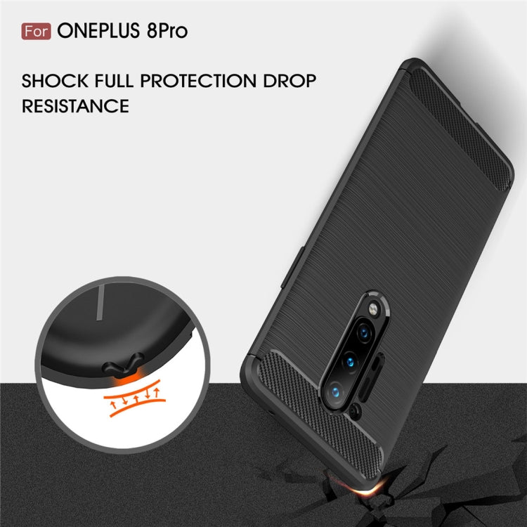 For OnePlus 8 Pro Brushed Texture Carbon Fiber TPU Case