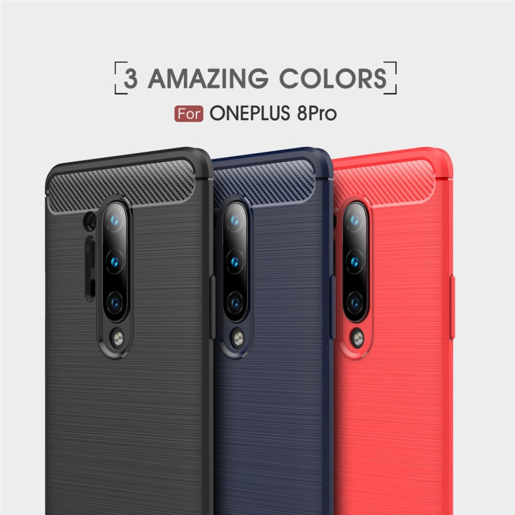 For OnePlus 8 Pro Brushed Texture Carbon Fiber TPU Case