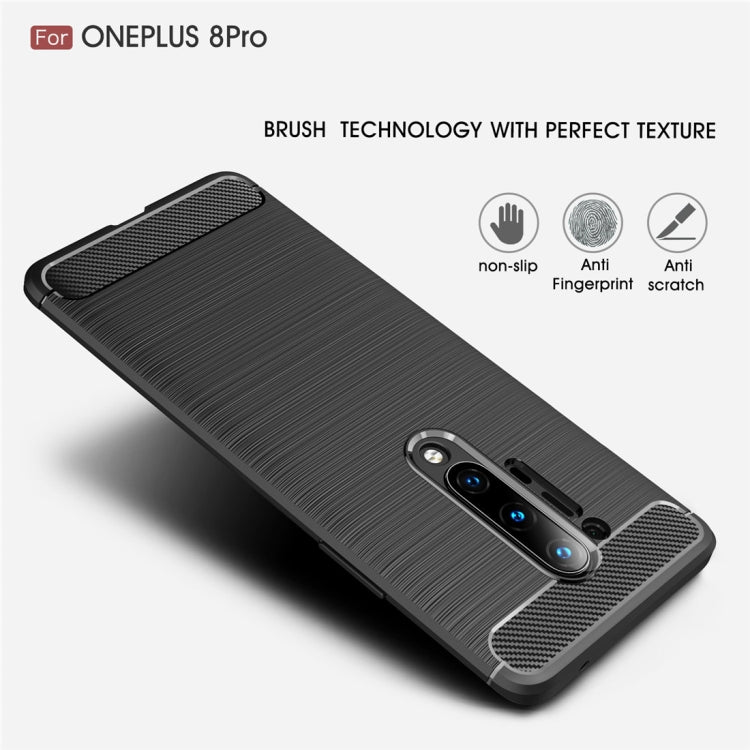 For OnePlus 8 Pro Brushed Texture Carbon Fiber TPU Case