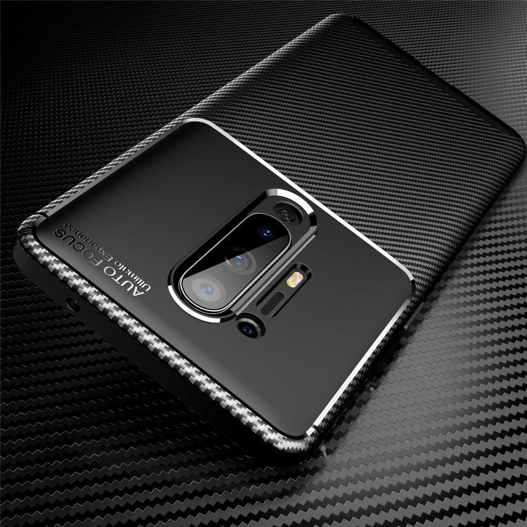 For OnePlus 8 Pro Carbon Fiber Texture Shockproof TPU Case(Black)
