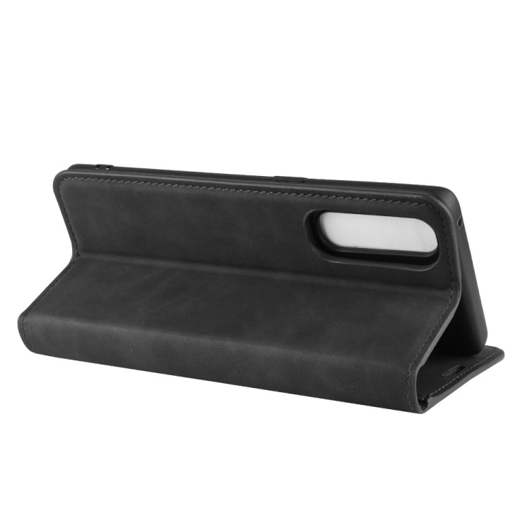 For Oppo Reno3 Pro Retro-skin Business Magnetic Suction Leather Case with Holder & Card Slots & Wallet