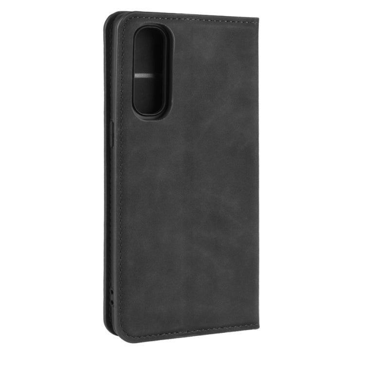 For Oppo Reno3 Pro Retro-skin Business Magnetic Suction Leather Case with Holder & Card Slots & Wallet