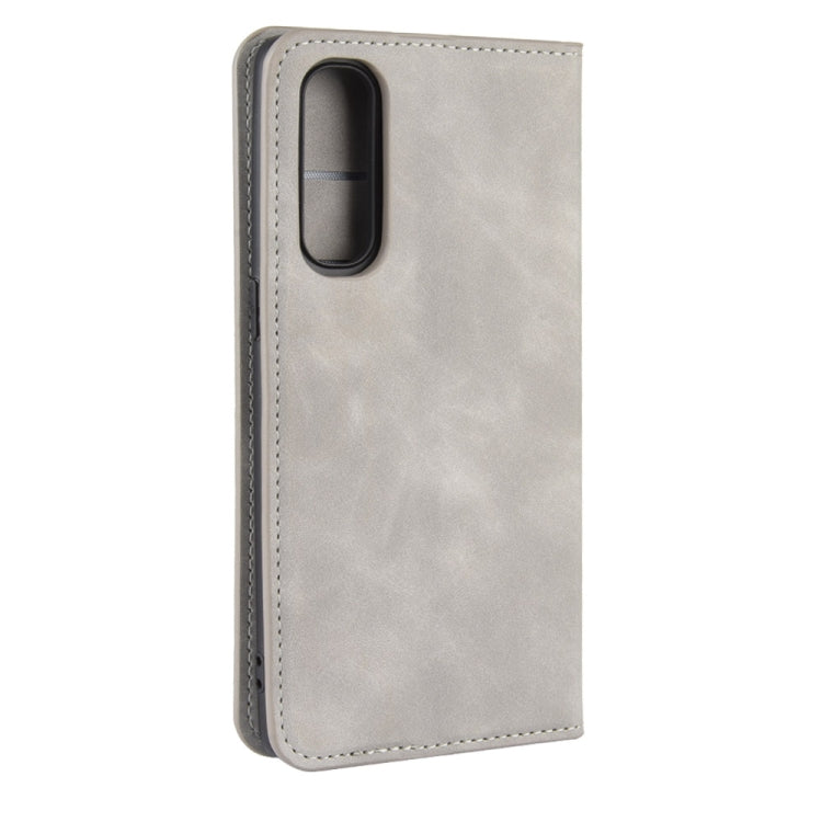 For Oppo Reno3 Pro Retro-skin Business Magnetic Suction Leather Case with Holder & Card Slots & Wallet