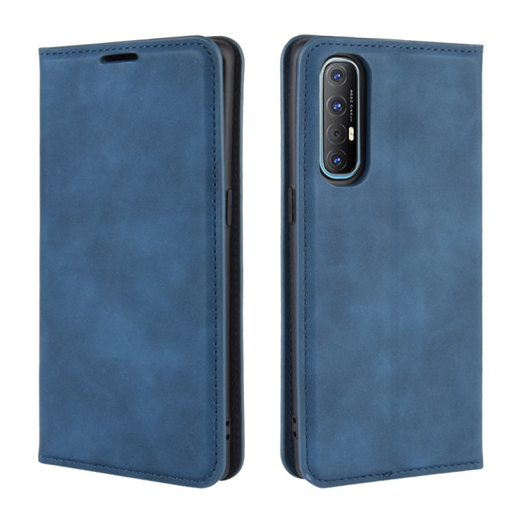 For Oppo Reno3 Pro Retro-skin Business Magnetic Suction Leather Case with Holder & Card Slots & Wallet