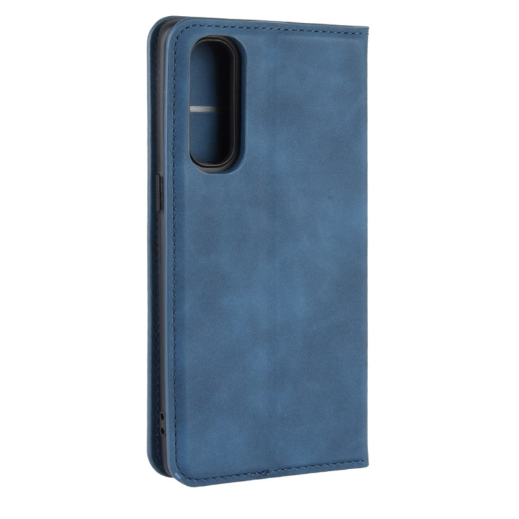 For Oppo Reno3 Pro Retro-skin Business Magnetic Suction Leather Case with Holder & Card Slots & Wallet