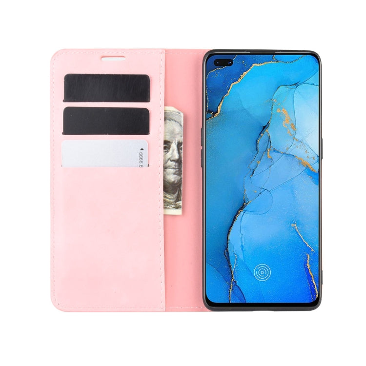 For Oppo Reno3 Pro Retro-skin Business Magnetic Suction Leather Case with Holder & Card Slots & Wallet