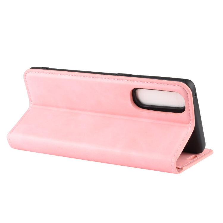 For Oppo Reno3 Pro Retro-skin Business Magnetic Suction Leather Case with Holder & Card Slots & Wallet