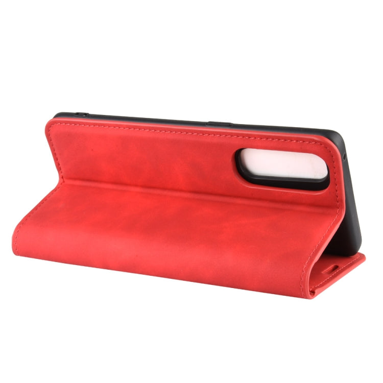 For Oppo Reno3 Pro Retro-skin Business Magnetic Suction Leather Case with Holder & Card Slots & Wallet