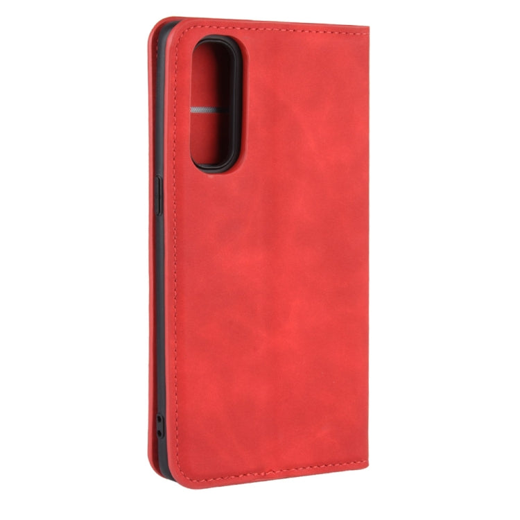 For Oppo Reno3 Pro Retro-skin Business Magnetic Suction Leather Case with Holder & Card Slots & Wallet
