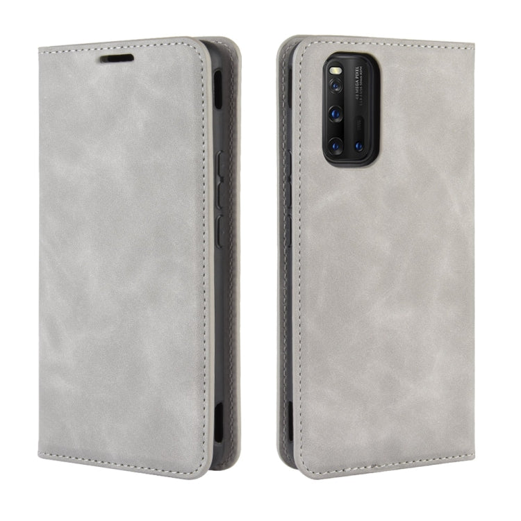 For vivo iQOO 3 5G Retro-skin Business Magnetic Suction Leather Case with Holder & Card Slots & Wallet