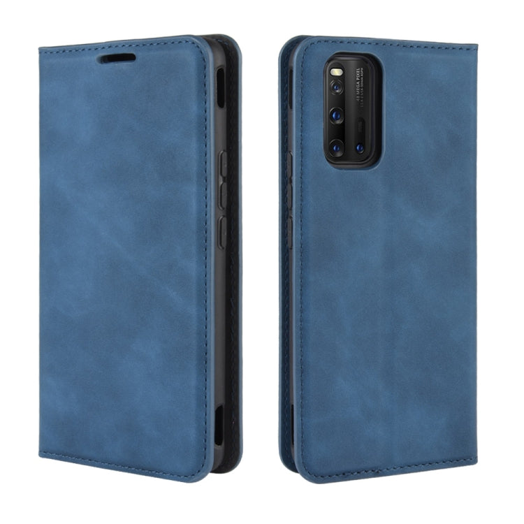 For vivo iQOO 3 5G Retro-skin Business Magnetic Suction Leather Case with Holder & Card Slots & Wallet