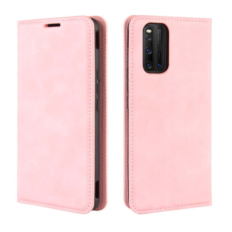 For vivo iQOO 3 5G Retro-skin Business Magnetic Suction Leather Case with Holder & Card Slots & Wallet