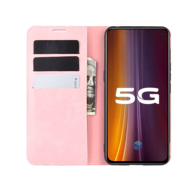 For vivo iQOO 3 5G Retro-skin Business Magnetic Suction Leather Case with Holder & Card Slots & Wallet