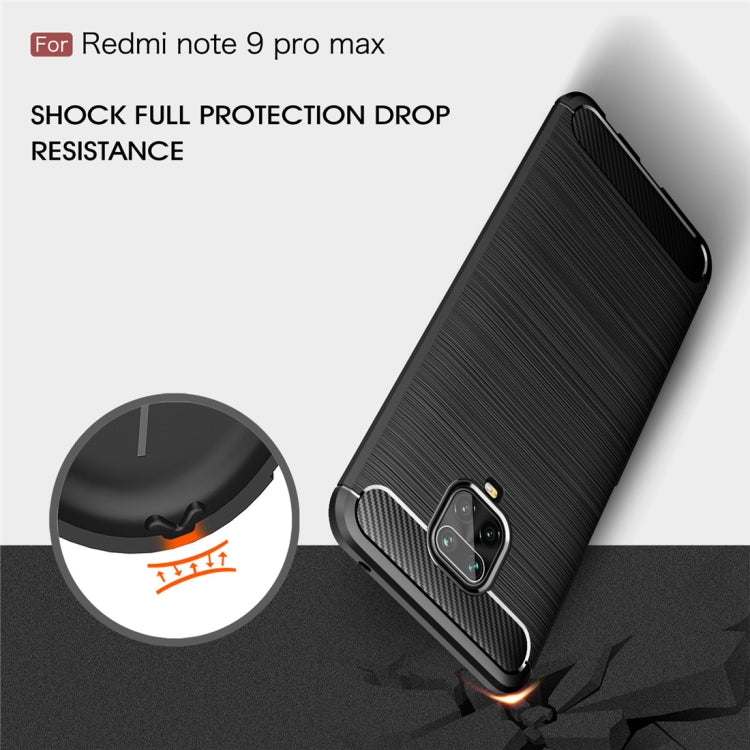 For Xiaomi Redmi Note 9 Pro Max / Note 9 Pro / Note 9S Brushed Texture Carbon Fiber TPU Case