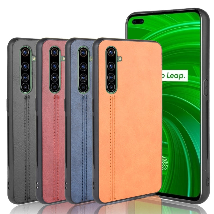 For Oppo Realme X50 Pro Shockproof Sewing Cow Pattern Skin PC + PU + TPU Case