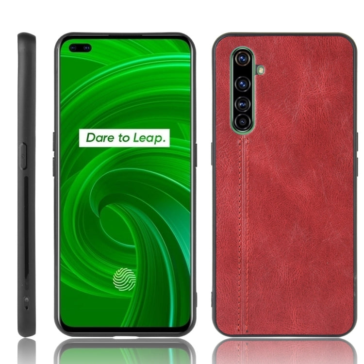 For Oppo Realme X50 Pro Shockproof Sewing Cow Pattern Skin PC + PU + TPU Case