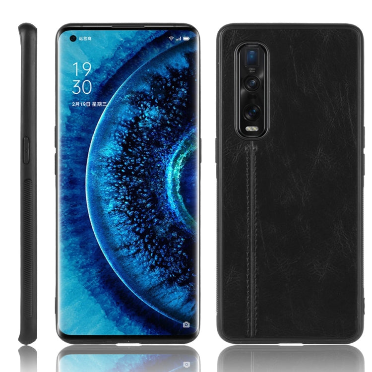 For Oppo Find X2 Pro Regular Version  Shockproof Sewing Cow Pattern Skin PC + PU + TPU Case