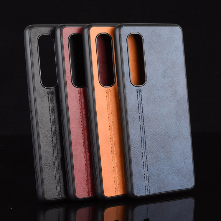 For Oppo Find X2 Pro Regular Version  Shockproof Sewing Cow Pattern Skin PC + PU + TPU Case