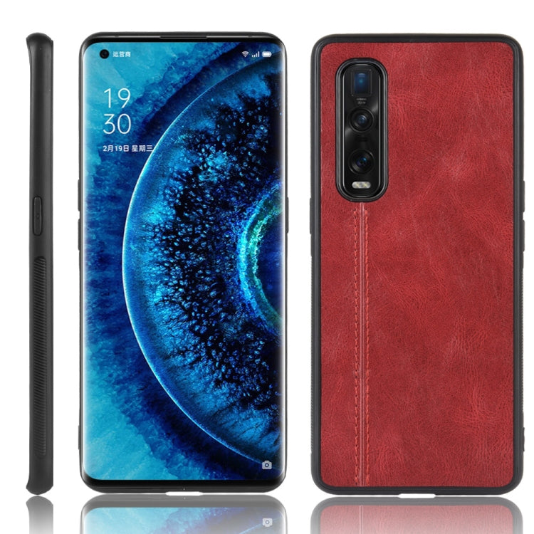 For Oppo Find X2 Pro Regular Version  Shockproof Sewing Cow Pattern Skin PC + PU + TPU Case