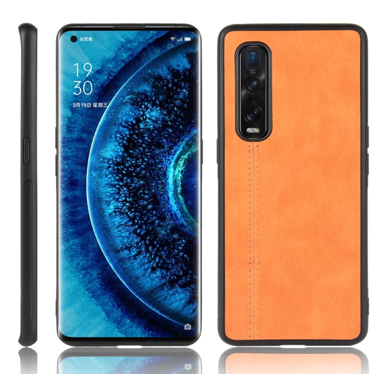 For Oppo Find X2 Pro Regular Version  Shockproof Sewing Cow Pattern Skin PC + PU + TPU Case