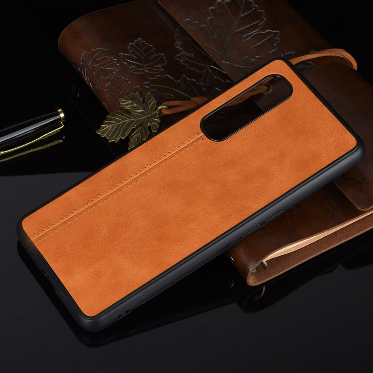 For Oppo Find X2 Pro Regular Version  Shockproof Sewing Cow Pattern Skin PC + PU + TPU Case