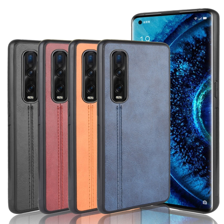 For Oppo Find X2 Pro Regular Version  Shockproof Sewing Cow Pattern Skin PC + PU + TPU Case