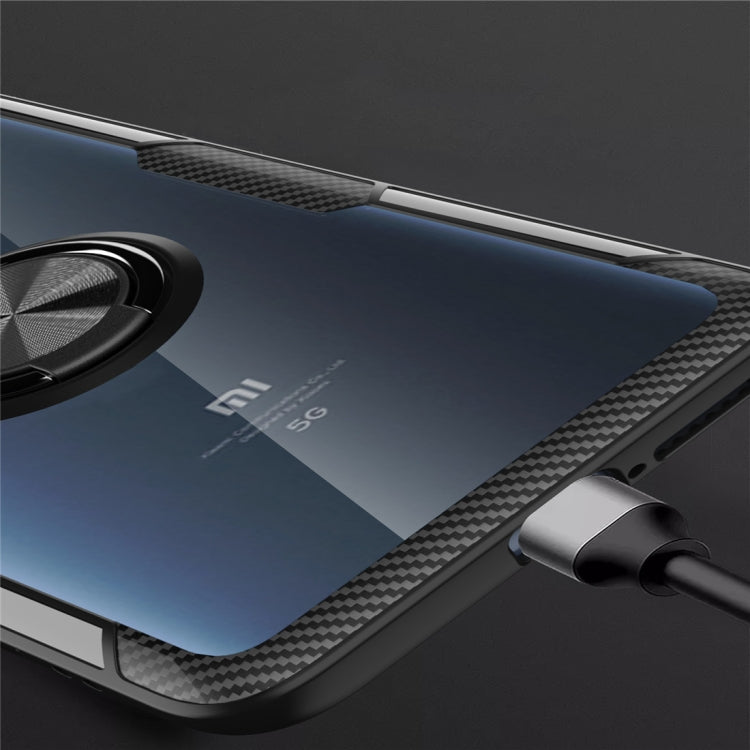 For Xiaomi Mi 10 / 10 Pro Shockproof Transparent TPU + Acrylic Protective Case with Ring Holder