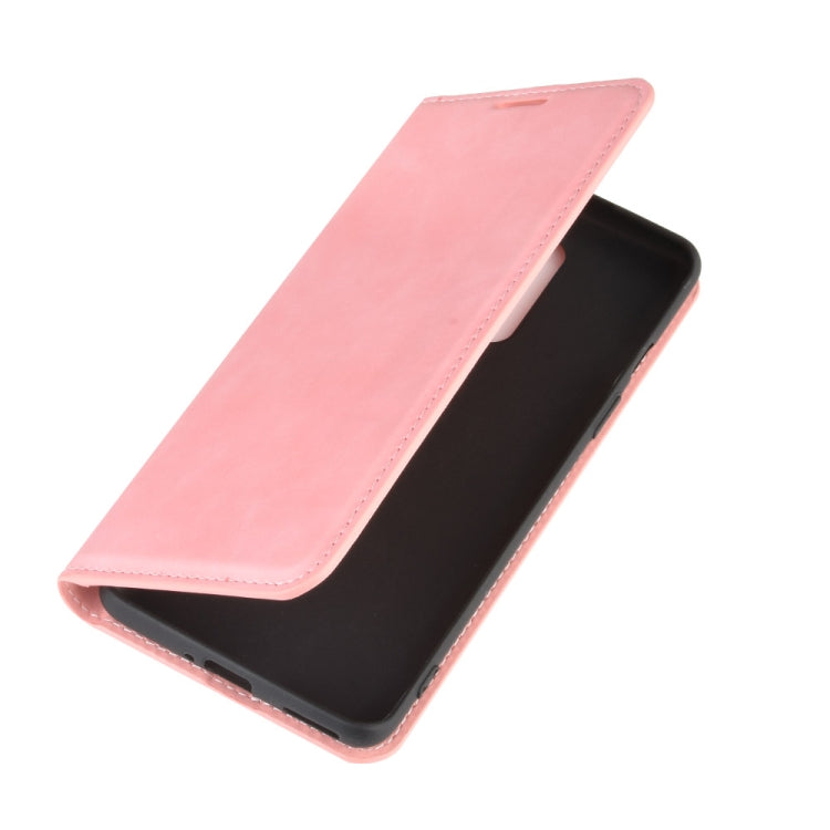 For OnePlus 8 Retro-skin Business Magnetic Suction Leather Case with Holder & Card Slots & Wallet