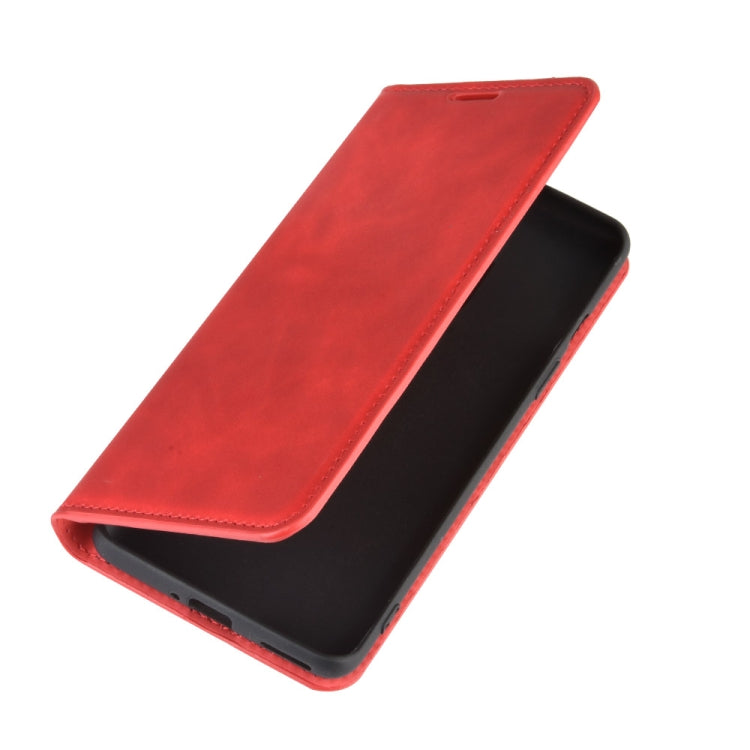 For OnePlus 8 Retro-skin Business Magnetic Suction Leather Case with Holder & Card Slots & Wallet