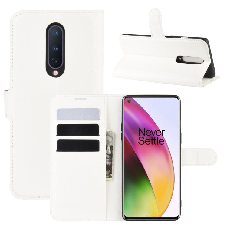For OnePlus 8 Litchi Texture Horizontal Flip Protective Case with Holder & Card Slots & Wallet
