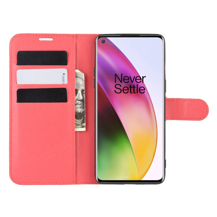 For OnePlus 8 Litchi Texture Horizontal Flip Protective Case with Holder & Card Slots & Wallet