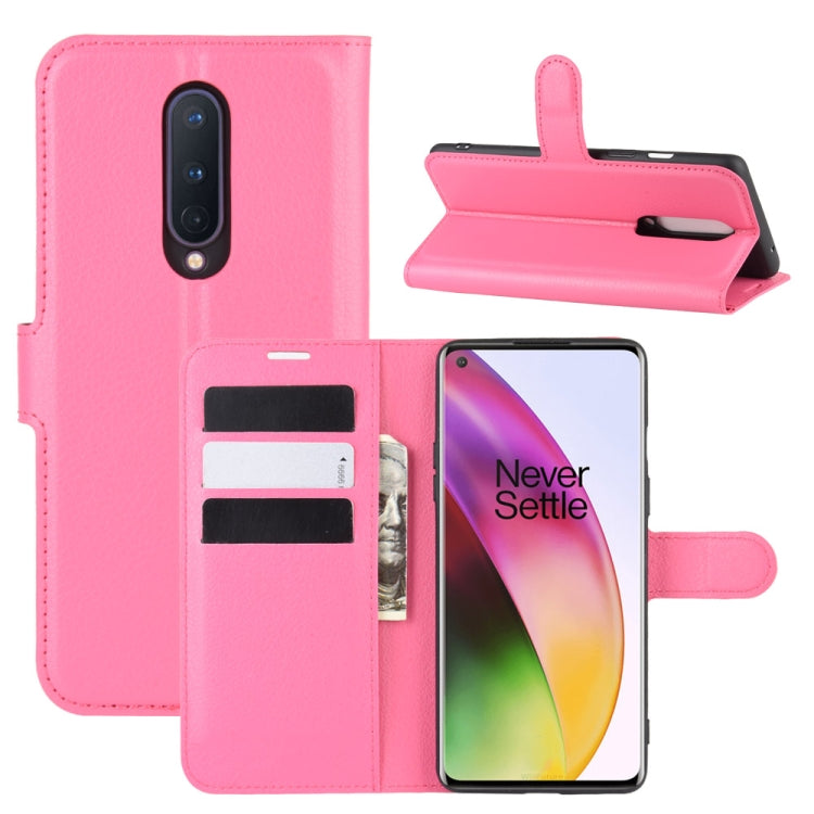 For OnePlus 8 Litchi Texture Horizontal Flip Protective Case with Holder & Card Slots & Wallet