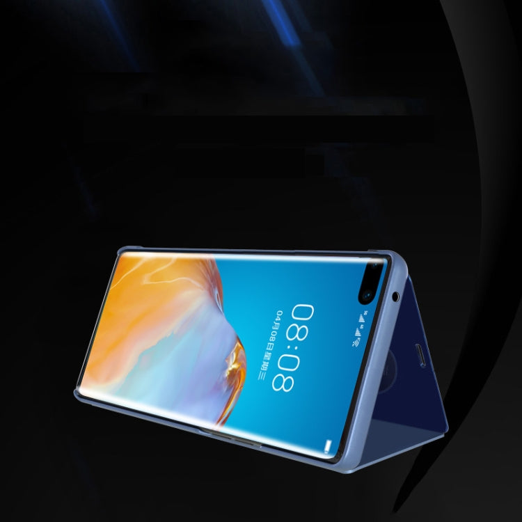 For Google Pixel 4a Plated Mirror Horizontal Flip Leather Case with Holder