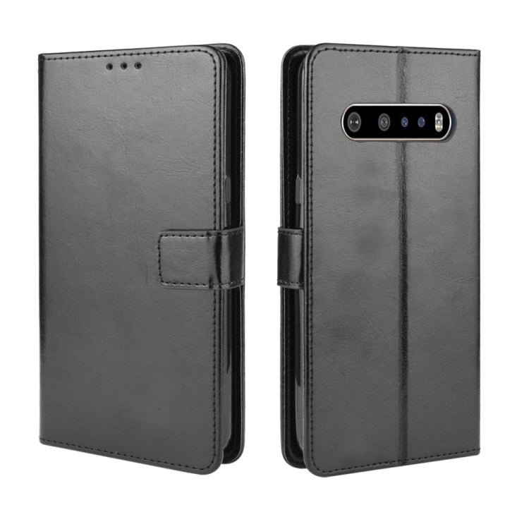 For LG V60 ThinQ 5G Retro Crazy Horse Texture Horizontal Flip Leather Case , with Holder & Card Slots & Photo Frame